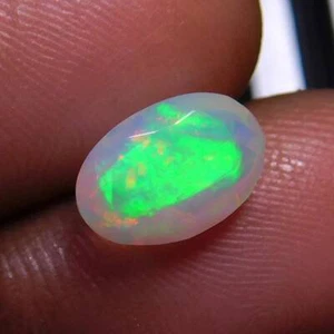 AAA Quality White Base Faceted Ethiopian Opal Gemstone Natural Cabochon 1.35Cts - Picture 1 of 3
