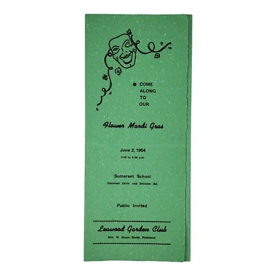 Flower Mardi Gras 1954 Somerset School Leawood Garden Club invitado público Kansas Foto 1 de 4