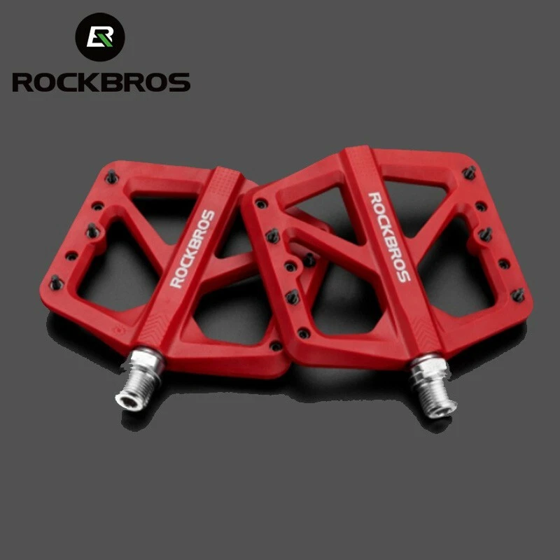 Pedales de Bicicleta ROCKBROS MTB Ligeros Nylon Compuesto 9/16" Pedales de Cojinete DU Foto 1 de 4