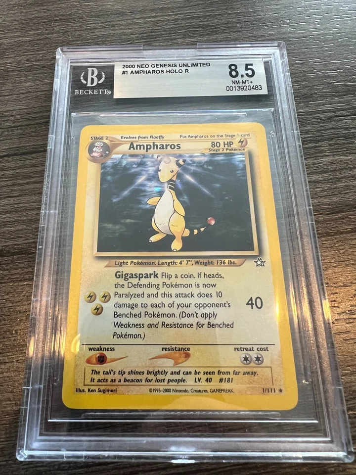 #1 2000 Neo Genesis Ampharos Holo – BGS 8.5 - (PSA/CGC) - Image 1 of 1