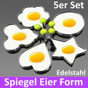 5x Spiegeleiform Edelstahl Spiegeleier Ring Anti Haft Eier Form Ei Pfannenring - Bild 1 von 3