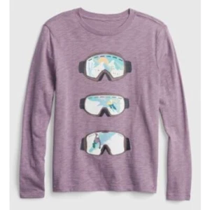 Gap Kids Long Sleeve Flash Skiing Graphic T Shirt Purple Size XS - Picture 1 of 5