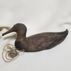 Vintage Duck Decoy Stuffed Canvas Body Wood Beak w/ Weight Missing 1 Eye - Picture 1 of 12