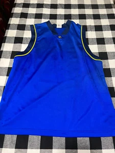 Vtg Nike Team Sports Basketball Jersey Short Sleeve Shirt Blue Yellow Sz Large - Picture 1 of 8