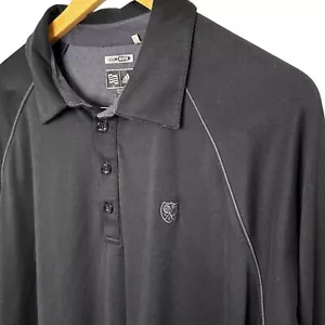 Adidas Climawarm Shirt Mens Large Black Gray Raglan Long Sleeve Golf Polo - Picture 1 of 8