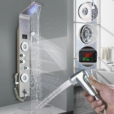 ELLO&ALLO Rainfall Waterfall Shower Panel Tower Rain Massage System Body Spa Jet - Image 1 of 4