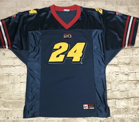 Vintage Chase Jeff Gordon 24 NASCAR Short Sleeve Blue Jersey Men Size M * Cover