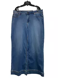 Cato Est 1946 Denim Jeans Wide Leg High Rise Women Size 16P Blue - Picture 1 of 6