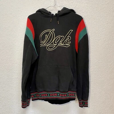 Sudadera con Capucha DGK Para Hombre Mediana Negra Bordada Skate Street Wear Pullover Sudadera Foto 1 de 4