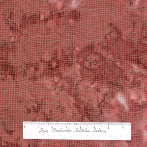 Batik Fabric - Rust Brown & Green Net Design - Quilting Cotton YARD - Picture 1 of 2