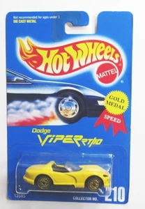 Tarjeta azul Hot Wheels Dodge Viper RT/10 AMARILLO #210 dorado Ultra Hots GUH 1994 como nueva - Imagen 1 de 2