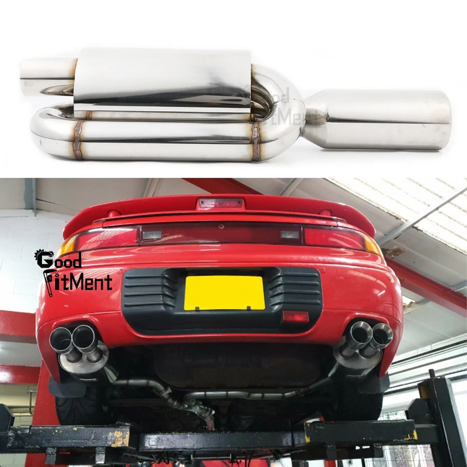 For Mitsubishi 3000GT 1991-99 Twin Exhaust Muffler 2.5" Inlet 4.0" Tip Stainless Foto 1 de 4