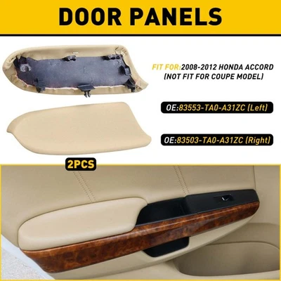 Beige Front Door Panel Armrest For Honda Accord Crosstour & Base Plate 2008-2014 Foto 1 de 4