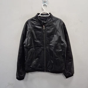 Chaqueta Schott NYC EE. UU. Cuero Búfalo Negro Motociclista Motocicleta Cremallera Talla XXL - Imagen 1 de 12