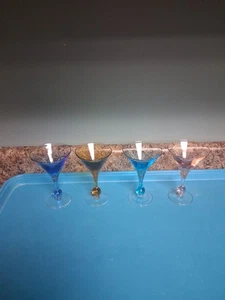 4er Set Mini Cordial Gläser Mid Century Modern Glaswaren Atomoptik - Bild 1 von 11