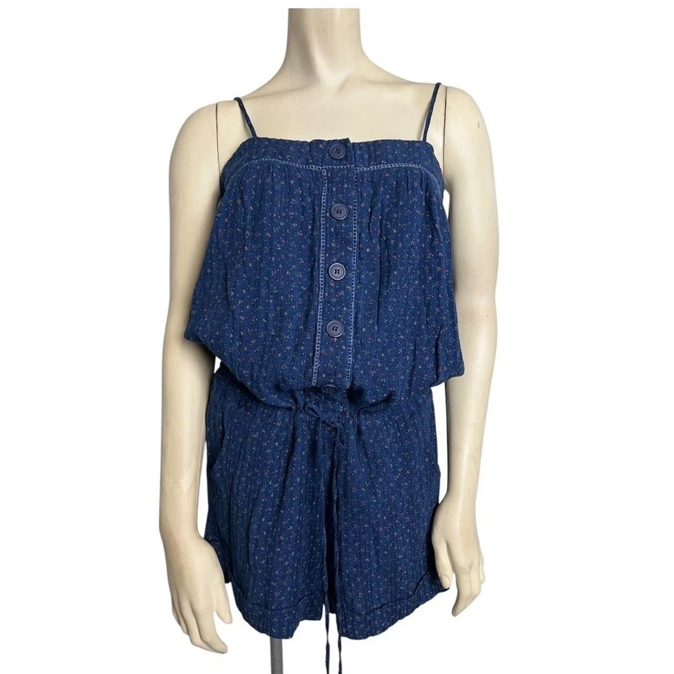 Mameluco Flying Tomato Floral Sin Mangas Azul Para Mujer Talla M Informal Boho Verano Foto 1 de 4