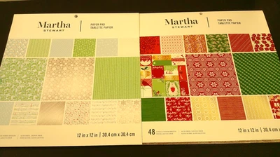 2 almohadillas de papel para álbum de recortes de Navidad Martha Stewart 12 x 12-8 lado único - azul rojo Foto 1 de 4