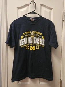 Michigan Wolverines - 2013 Buffalo Wild Wings Football Bowl Game T-Shirt MED - Picture 1 of 3