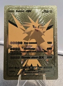 Pokémon Zapdos GX 750PS Gold Foil Fan Art Sammlerkarte TCG - Bild 1 von 2