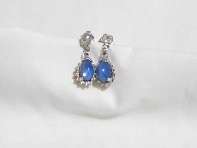 Elegantes pendientes colgantes de opalita lechosa E640 Foto 1 de 4