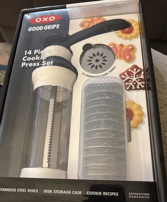 Nuevo juego de prensa de galletas OXO Good Grips 14 piezas con 12 discos de acero inoxidable Foto 1 de 4