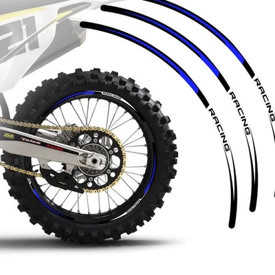 For Kawasaki KLX450R 14 15 16 21/18 inch MX Dirt Bike Blue Wheel Stickers R02 - Image 1 of 4