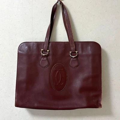Cartier Must Line Bolso de Negocios Maletín Burdeos A4 Unisex Foto 1 de 4