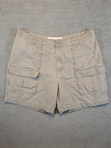 Savane Cargo Shorts Mens Size 38 Beige Canvas Elastic Hiking Travel Cotton - Picture 1 of 9