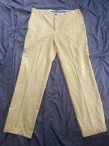 Brooks Brothers Advantage Chino Clark Pants Mens 38x34 Yellow  Pleated - Picture 1 of 8