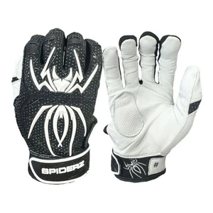 Spiderz Endite LTD Smooth Palm Adult Baseball Batting Gloves - Black/White - L - Picture 1 of 1