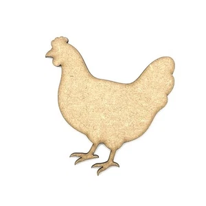 Wooden Chicken MDF Craft Shapes For Blanks, Gift Tags & Scrapbooks - Picture 1 of 3