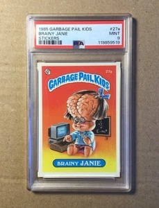 Garbage Pail Kids 1985, Brainy Janie, #27A, brillante, clasificación PSA 9 como nuevo - Imagen 1 de 2