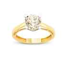 14K Real Gold Engagement Ring for Women with Stone