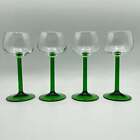 Luminarc Wine Glass Emerald Green Stem, Clear Glass, Set Of 4