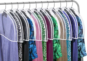 Garment Shoulder Dust Covers Vinyl Suit Clothes Hanger Protector Bags Set of 12 - Picture 1 of 8