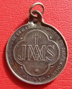 1878 Leon XIII. Erzbruderschaft der Ehrengarde des Heiligsten Herzens MEDAILLE - Bild 1 von 23