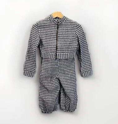 True Vintage Child’s Houndstooth Suit 70s Blue Zipper Size 10 30” Chest Unique - Image 1 of 4
