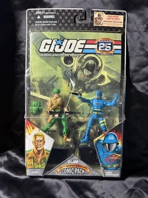 GI Joe 25th Anniversary Comic Pack Duke vs Cobra Commander Action Figures NIP! — 第 1/3 张图片