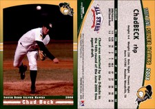Chad Beck 2008 Grandstand South Bend Silver Hawks #2 Card *AutographDen*