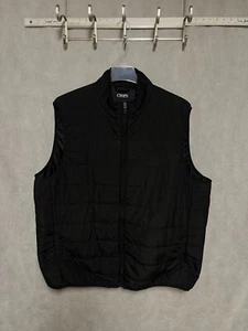 Chaps Vest Men 2XB Black Puffer Sleeveless Jacket Full Zip Golf Outdoor Active - Picture 1 of 12