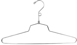 100 Metall Kleiderbügel Chrom Hemd Einzelhandel Verkäufer Kleidung Sicherheitsschlaufe 16" - Bild 1 von 13