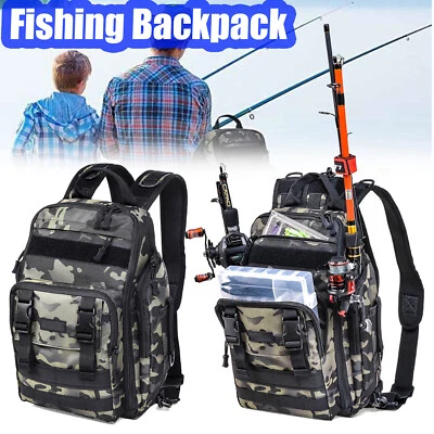 Fishing Tackle Backpack Storage Bag Shoulder Fishing Gear Bags Outdoor Backpack - image 1 of 4