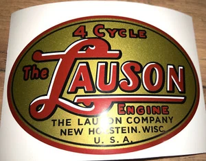 Calcomanía Lauson Engine Nuevo Arte Estilo Temprano TLC RSC Oro Metálico Ovalado Grande 4" Juego 2 - Imagen 1 de 2
