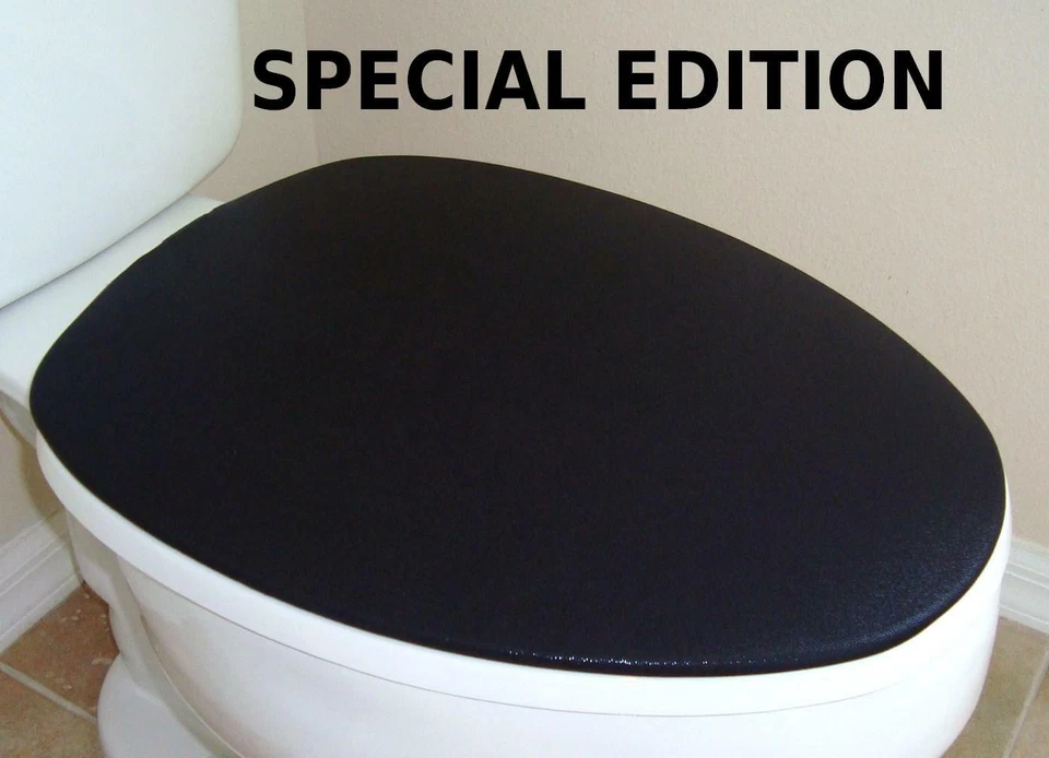 Cubierta de tapa de tela brillante para modelos de asiento de inodoro redonda y alargada hecha a mano en EE. UU. Foto 1 de 4