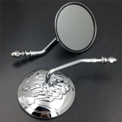 Espejos retrovisores laterales para Harley Softail Dyna Sportster Touring cromados redondos Foto 1 de 4