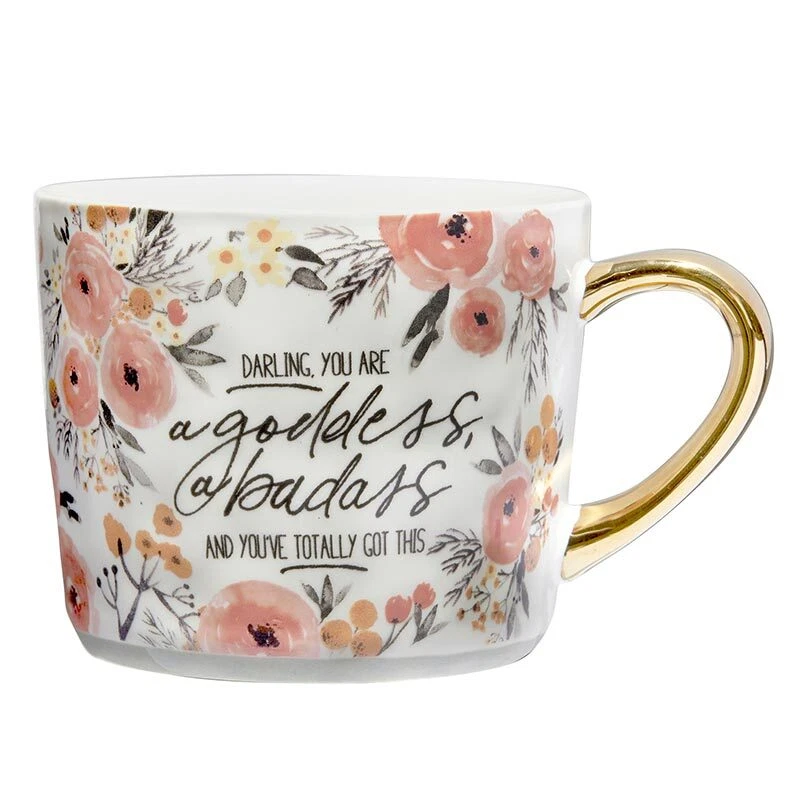 Tazas de café con mango chapado en oro bebidas frías/calientes, taza Darling - Paquete de 4 Foto 1 de 1