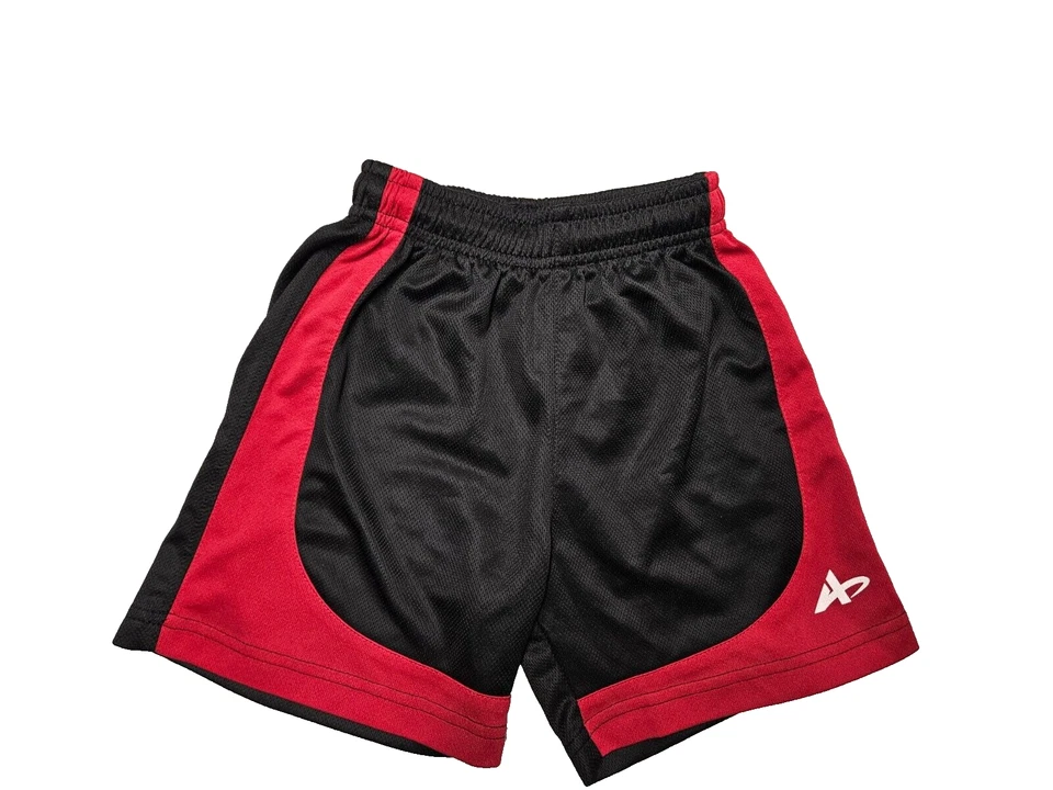 Pantalones Cortos Atléticos Ligeros Athletech Rojo Negro Cintura Elástica Talla 4/5 Foto 1 de 4