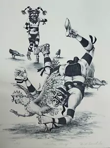 NEIL DAVID SR HOPI "LADRO DI POLLO" PIETRA LITOGRAFICA NPI 1 DI 2 S/D 1989 20" X 15" - Foto 1 di 5