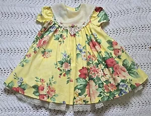 VINTAGE Bonnie Jean NY USA Girls Dress Sz 6 Multicolor Floral Party Pageant - Picture 1 of 22