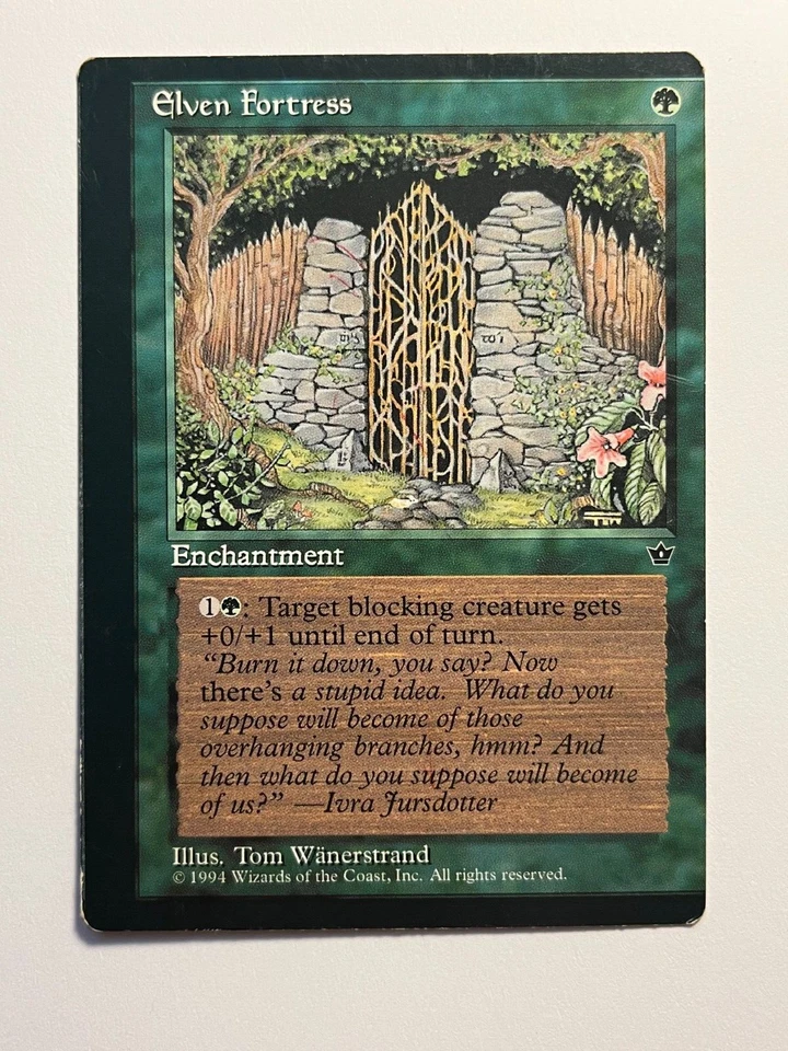 Elven Fortress MTG Card Miscut Error Misprint Fallen Empires - Second Card vis - Image 1 of 4